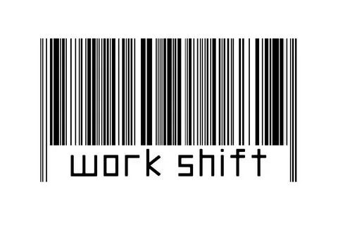 Digitalization concept. Barcode of black horizontal lines with inscription wo Stock Illustration