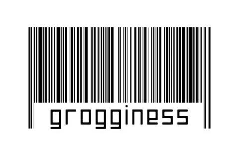 Digitalization concept. Barcode of black horizontal lines with inscription gr Stock Illustration