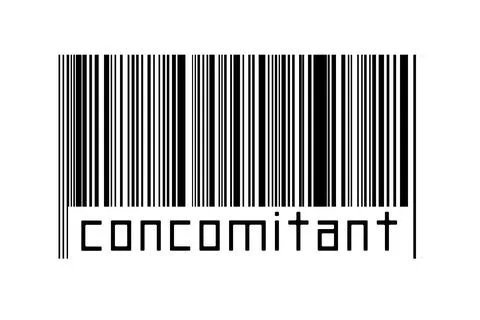Digitalization concept. Barcode of black horizontal lines with inscription co Illustrazione stock