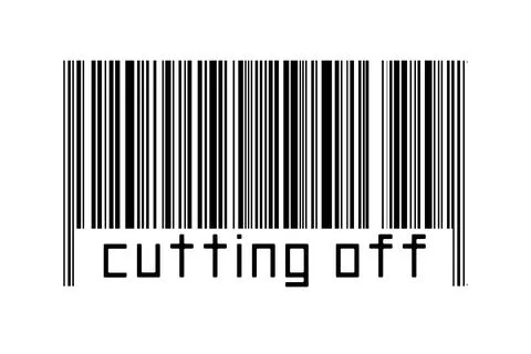 Digitalization concept. Barcode of black horizontal lines with inscription cu Stock Illustration