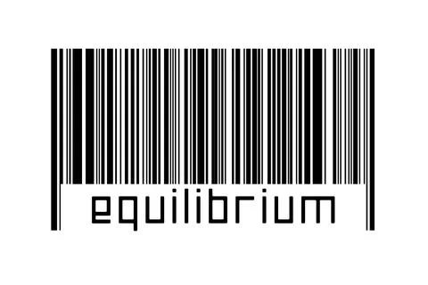 Digitalization concept. Barcode of black horizontal lines with inscription eq イラスト素材