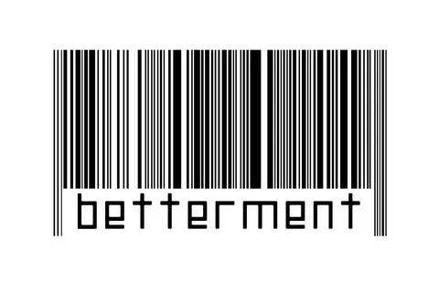 Digitalization concept. Barcode of black horizontal lines with inscription be 스톡 일러스트