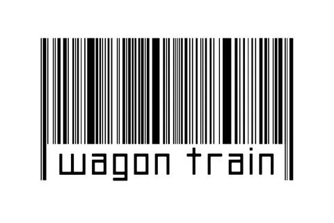 Digitalization concept. Barcode of black horizontal lines with inscription wa 스톡 일러스트