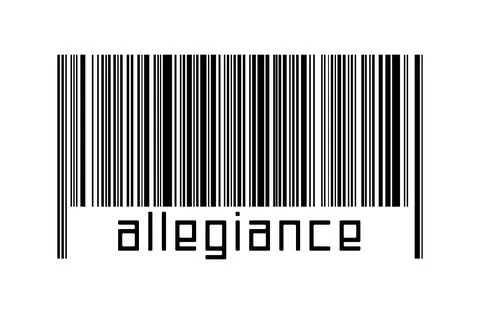 Digitalization concept. Barcode of black horizontal lines with inscription al Stock-Illustration