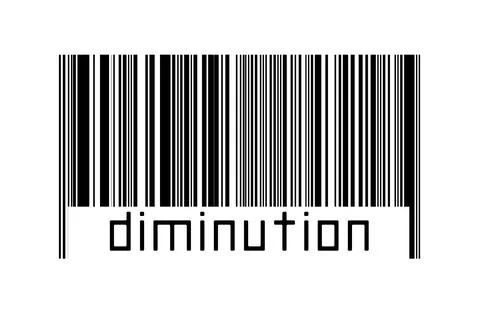 Digitalization concept. Barcode of black horizontal lines with inscription di Illustrazione stock