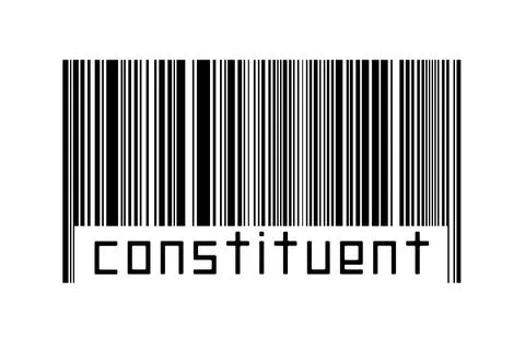Digitalization concept. Barcode of black horizontal lines with inscription co Illustrazione stock