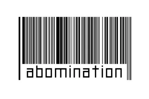 Digitalization concept. Barcode of black horizontal lines with inscription ab Stock Illustration