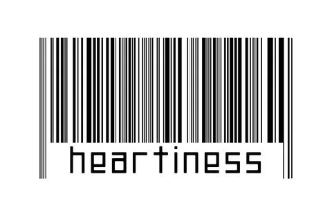 Digitalization concept. Barcode of black horizontal lines with inscription he 스톡 일러스트