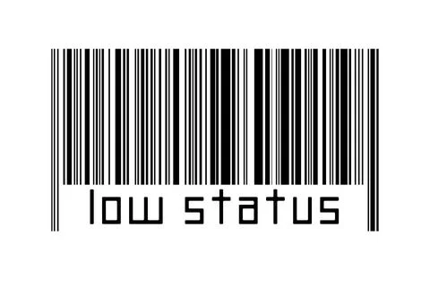 Digitalization concept. Barcode of black horizontal lines with inscription lo Illustrazione stock