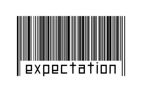 Digitalization concept. Barcode of black horizontal lines with inscription ex Illustrazione stock