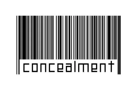 Digitalization concept. Barcode of black horizontal lines with inscription co Illustrazione stock