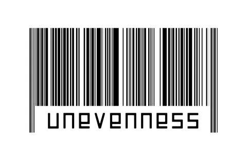 Digitalization concept. Barcode of black horizontal lines with inscription un イラスト素材