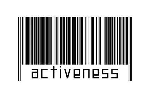 Digitalization concept. Barcode of black horizontal lines with inscription ac 스톡 일러스트