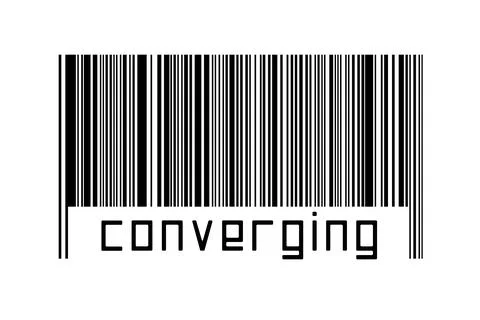 Digitalization concept. Barcode of black horizontal lines with inscription co Illustrazione stock