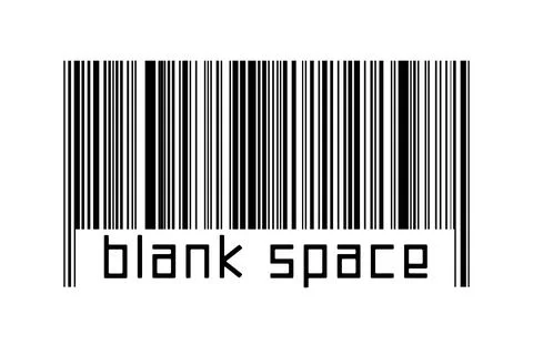 Digitalization concept. Barcode of black horizontal lines with inscription bl Stock Illustration