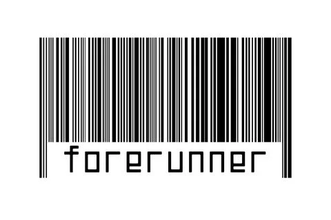 Digitalization concept. Barcode of black horizontal lines with inscription fo Stock Illustration