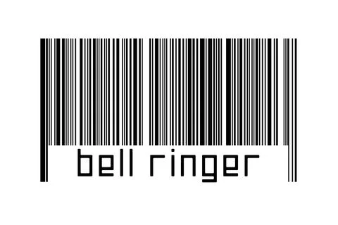 Digitalization concept. Barcode of black horizontal lines with inscription be Illustrazione stock