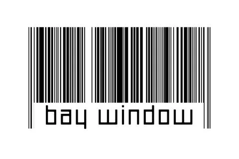 Digitalization concept. Barcode of black horizontal lines with inscription ba 스톡 일러스트