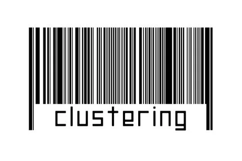 Digitalization concept. Barcode of black horizontal lines with inscription cl Illustrazione stock