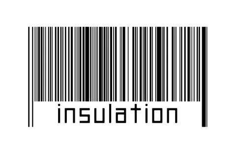 Digitalization concept. Barcode of black horizontal lines with inscription in Stock-Illustration