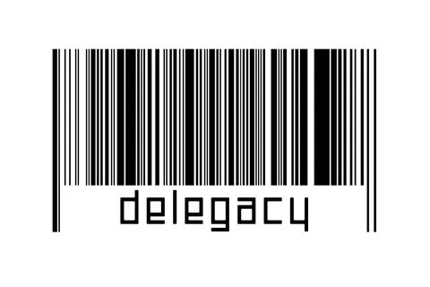 Digitalization concept. Barcode of black horizontal lines with inscription de イラスト素材