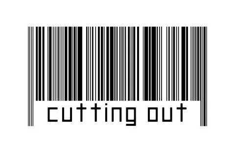 Digitalization concept. Barcode of black horizontal lines with inscription cu Stock-Illustration