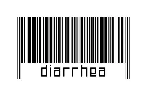Digitalization concept. Barcode of black horizontal lines with inscription di Stock Illustration