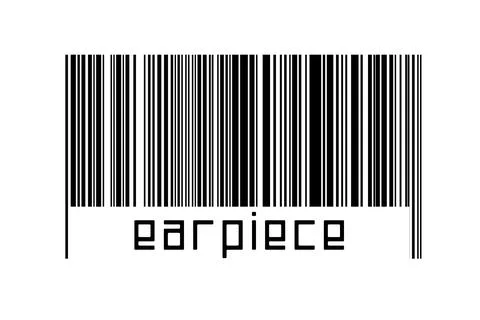 Digitalization concept. Barcode of black horizontal lines with inscription ea 스톡 일러스트