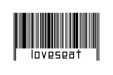 Digitalization concept. Barcode of black horizontal lines with inscription lo 스톡 일러스트