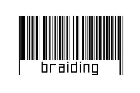 Digitalization concept. Barcode of black horizontal lines with inscription br Stock Illustration