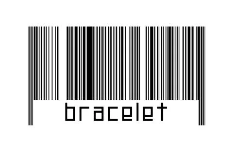 Digitalization concept. Barcode of black horizontal lines with inscription br Illustrazione stock