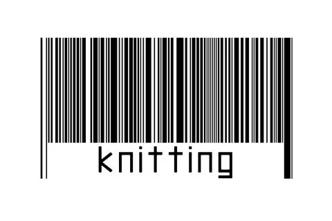 Digitalization concept. Barcode of black horizontal lines with inscription kn イラスト素材