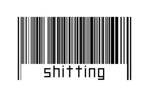 Digitalization concept. Barcode of black horizontal lines with inscription sh イラスト素材