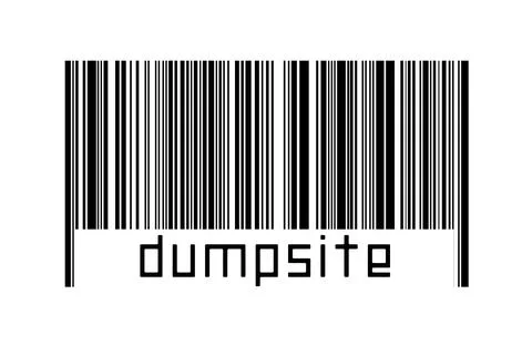 Digitalization concept. Barcode of black horizontal lines with inscription du Illustrazione stock