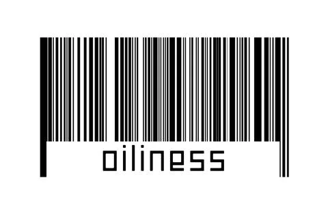Digitalization concept. Barcode of black horizontal lines with inscription oi イラスト素材