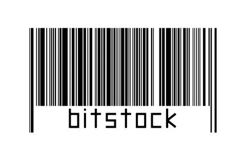 Digitalization concept. Barcode of black horizontal lines with inscription bi イラスト素材