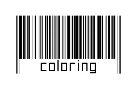 Digitalization concept. Barcode of black horizontal lines with inscription co Illustrazione stock
