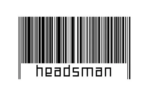 Digitalization concept. Barcode of black horizontal lines with inscription he Illustrazione stock