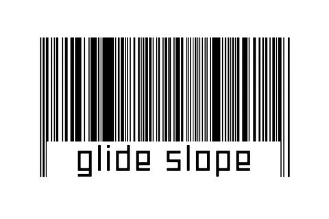 Digitalization concept. Barcode of black horizontal lines with inscription gl 스톡 일러스트