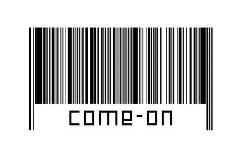 Digitalization concept. Barcode of black horizontal lines with inscription co Stock Illustration