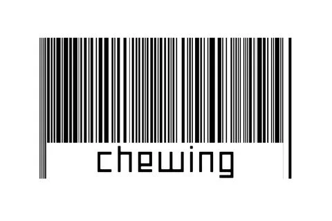 Digitalization concept. Barcode of black horizontal lines with inscription ch イラスト素材