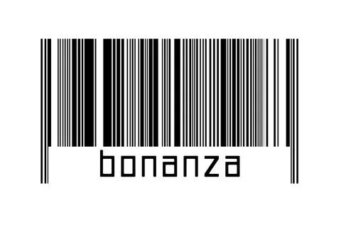 Digitalization concept. Barcode of black horizontal lines with inscription bo 스톡 일러스트