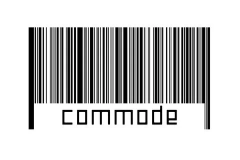 Digitalization concept. Barcode of black horizontal lines with inscription co Illustrazione stock