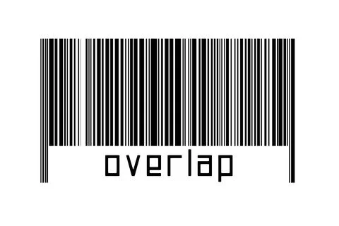 Digitalization concept. Barcode of black horizontal lines with inscription ov Stock Illustration