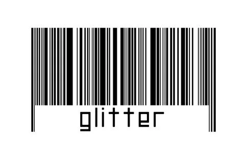 Digitalization concept. Barcode of black horizontal lines with inscription gl Stock Illustration