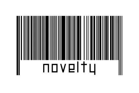 Digitalization concept. Barcode of black horizontal lines with inscription no イラスト素材