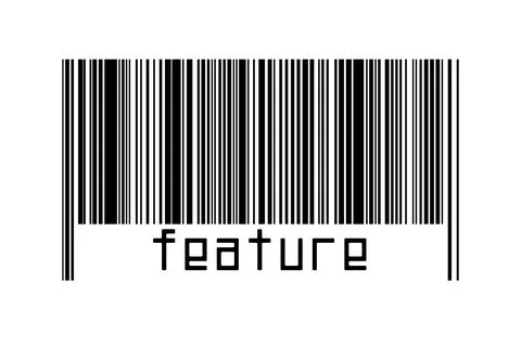 Digitalization concept. Barcode of black horizontal lines with inscription fe 스톡 일러스트