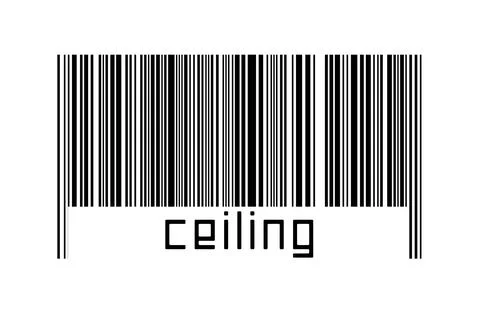 Digitalization concept. Barcode of black horizontal lines with inscription ce 스톡 일러스트