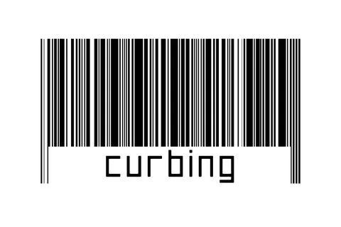 Digitalization concept. Barcode of black horizontal lines with inscription cu Stock Illustration