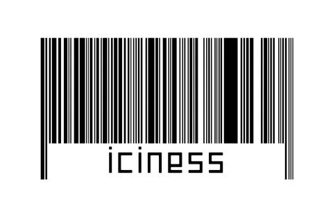 Digitalization concept. Barcode of black horizontal lines with inscription ic Stock Illustration